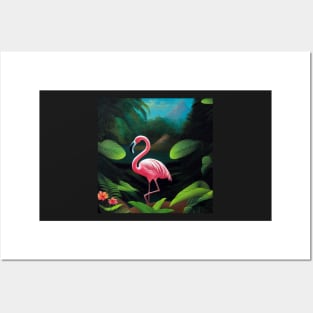 Flamingo in The Tropics Posters and Art